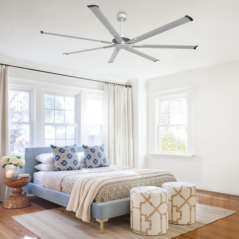 100" Indsutrial Black/ Silver Extra Larger Commercial Ceiling Fan with Remote - 100" Huge Fan