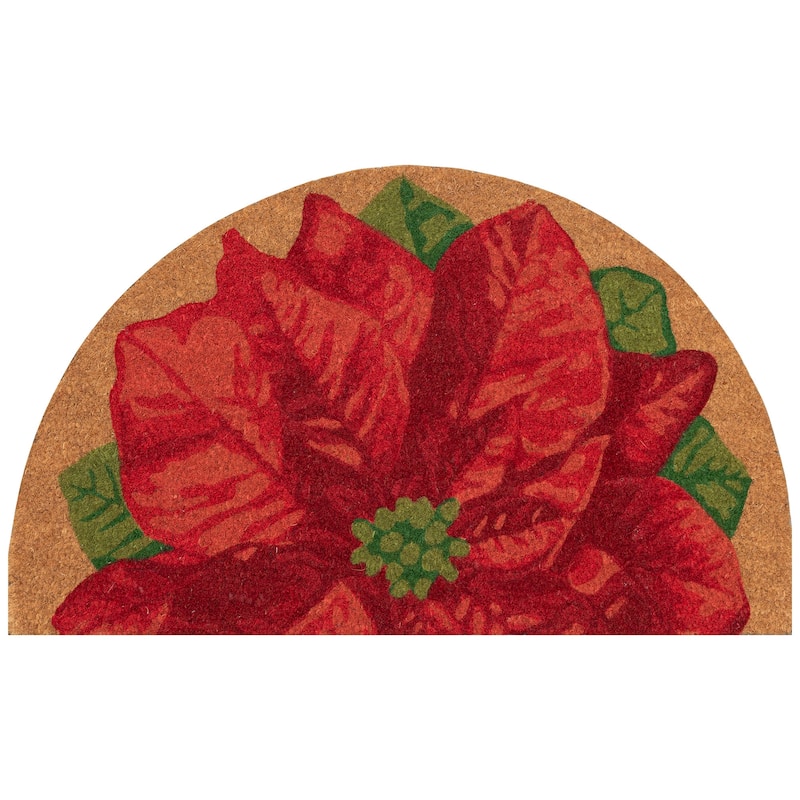 Liora Manne Natura Poinsettia Outdoor Mat Natural 1'6" x 2'6" - Natural - 20 x 30