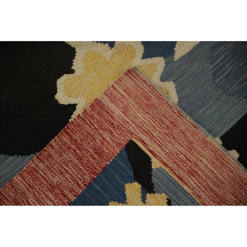 Hand Woven Oriental 100% Wool Carpet Southwestern Tribal Yellow & Gold Kilim Area Rug - 13' 0'' X 10' 2''