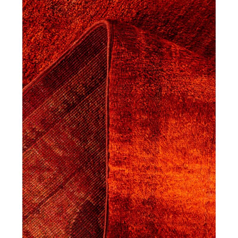 Overdyed One-of-a-Kind Hand-Knotted Area Rug - Orange - 8' 2" x 9' 10"