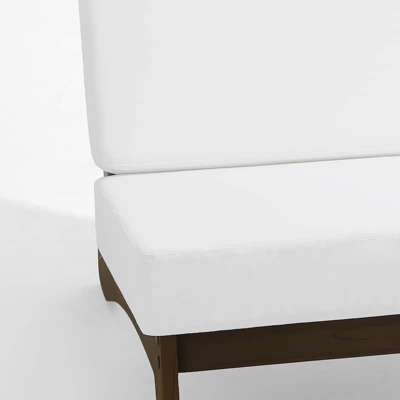 Sectional Wood Furniture 2 Seat Armless Patio Sofa