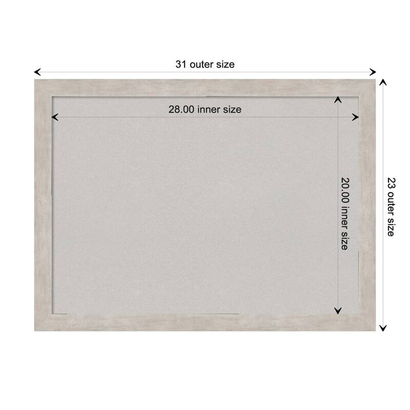 Marred Wood Framed Grey Corkboard Bulletin Board - Marred Silver - Board Size 28x20