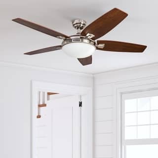 48" Honeywell Carmel Brushed Nickel Ceiling Fan with Integrated Light and Remote