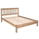 preview thumbnail 1 of 8, Wood Slatted Full Double Size Bed Corona Collection | Furniture Dash Antique brown color stain.