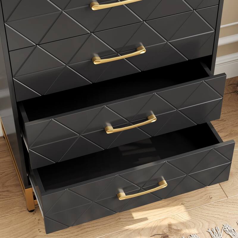 3/4 Drawer Wood Dresser for Bedroom, Modern Storage Chest for Closet