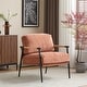 preview thumbnail 19 of 63, 27.56" Modern Accent Chair with Plush Cushions, Metal Frame, and Wooden Armrest Design -for Living Room, Bedroom