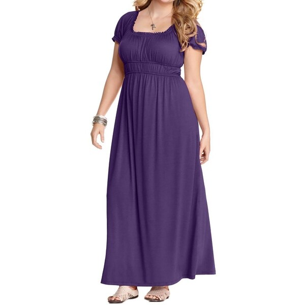 Paper Doll Womens Plus Maxi Dress Jersey Ruffled