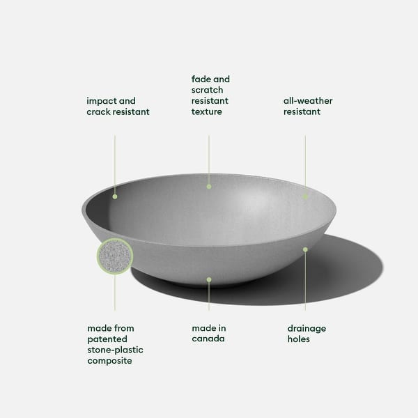 dimension image slide 11 of 16, Mason Series Lane Bowl Planter