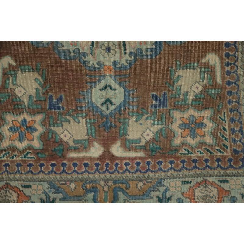 Hand Knotted Oriental 100% Wool Carpet Traditional Medallion Brown Tabriz Area Rug - 4' 7'' X 3' 0''