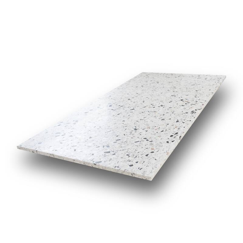 Terraforma 24x24 in. White Honed Terrazzo Large Wall and Floor Tile (7.75 sq ft/case, 2-Pack)