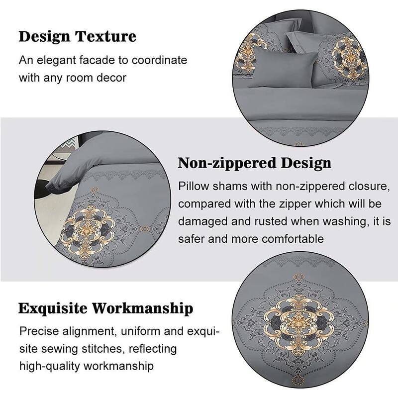 Shatex 3 piece Microfiber Bedding Comforter Set