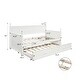 preview thumbnail 8 of 7, Twin Size Wood Daybed with Twin Size Trundle Wooden Upholstered Bed Frame for Lawn Living Room Bed Room Easy Assembly