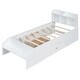 preview thumbnail 13 of 12, 2 Drawer Platform Bed Hidden Storage Drawers Bed Frame Wood Slat Support with Shelf Headboard Footboard, Twin - Dark Green