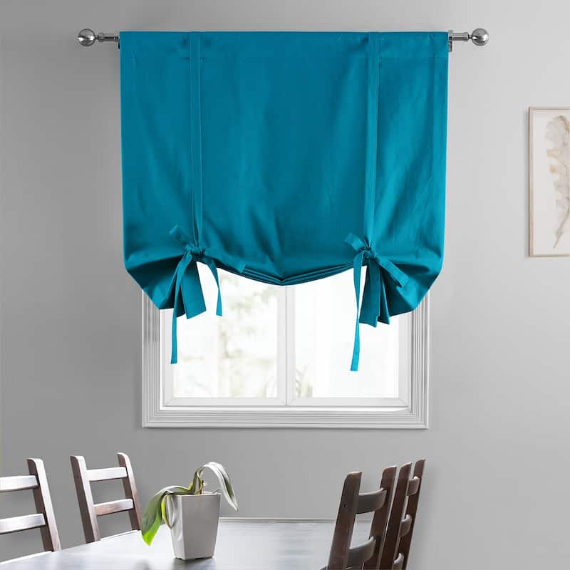 Exclusive Fabrics Solid Cotton Tie-Up Window Shade - 46 X 63