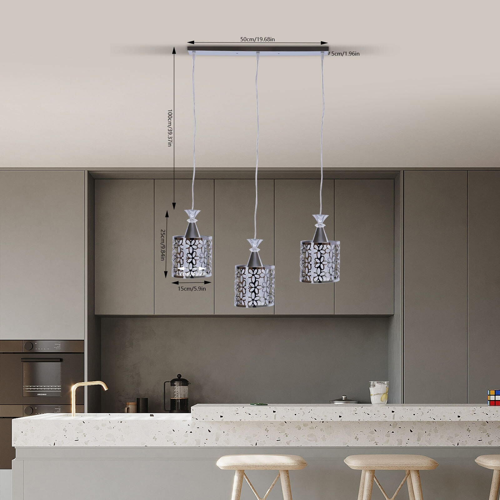 Silver pendant lights for kitchen island new arrivals