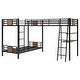 preview thumbnail 3 of 7, Twin Over Twin L-Shaped Bunk Bed With Twin Size Loft Bed,Desk,Shelves for Home
