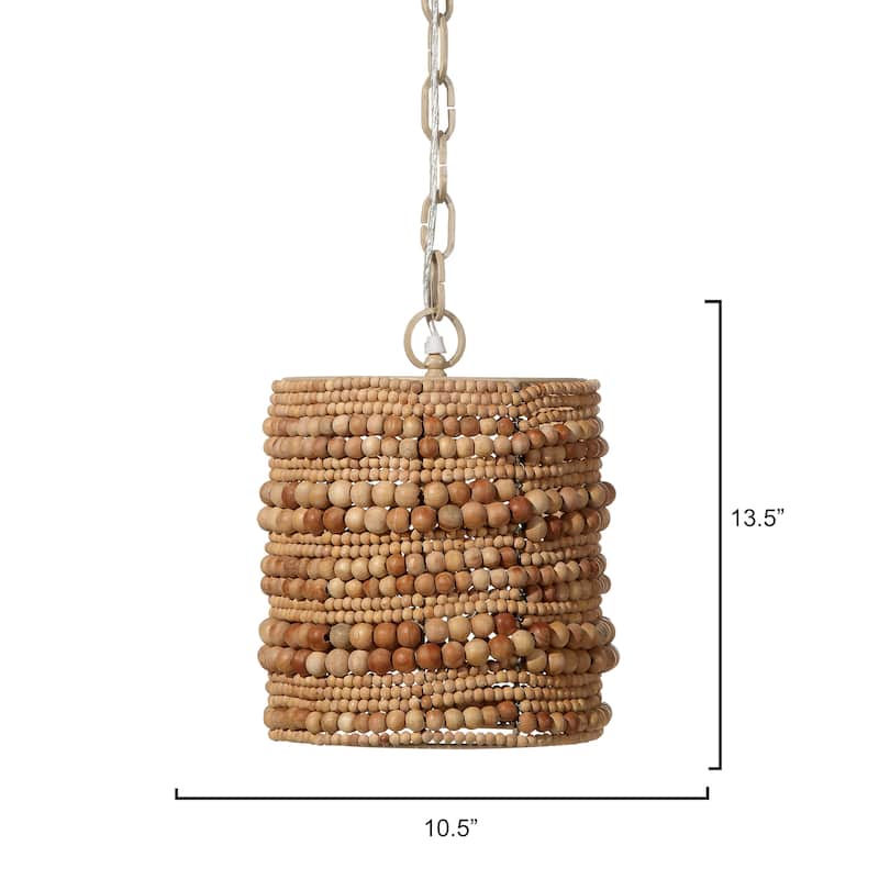 Jamie Young Strand 1-Light Wood Beaded Pendant