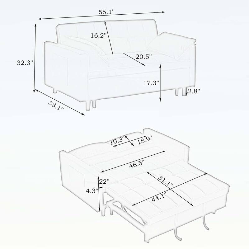Elegant Sofa with Pockets,Convenient,Perfect for Versatile Use and Comfort
