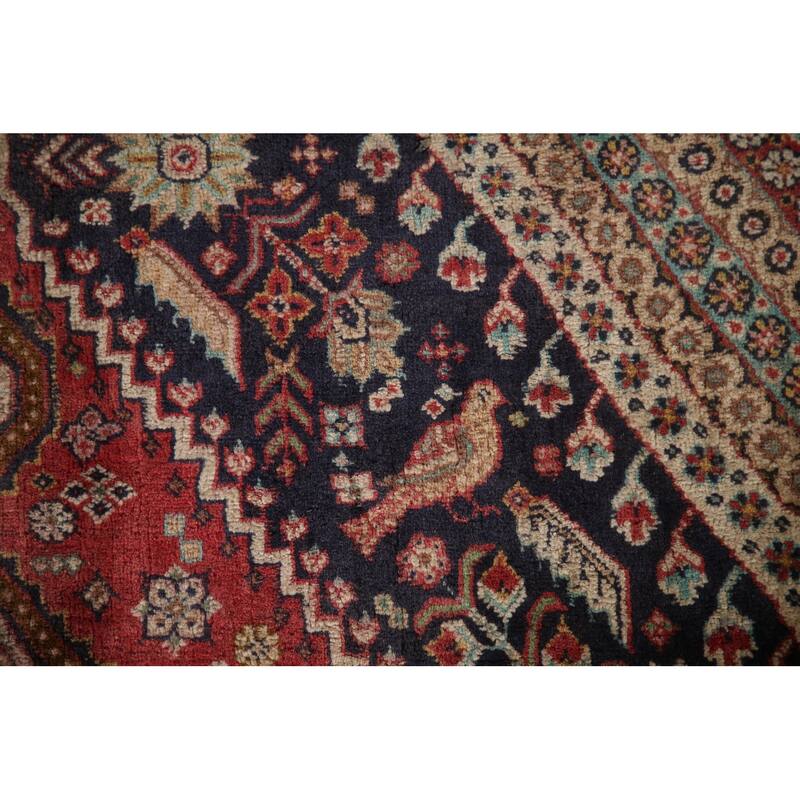 Vegetable Dye Shiraz Kashkoli Persian Vintage Rug Handmade Wool Carpet - 6'9"x 9'6"