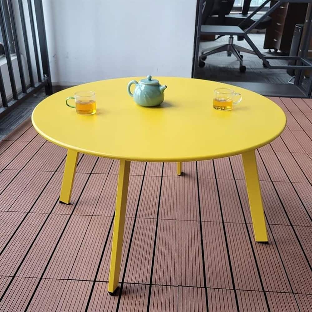 Patio Side Tables for Outside, Small End Table Accent Table Metal Round for Deck Garden Porch Balcony Yard Lawn