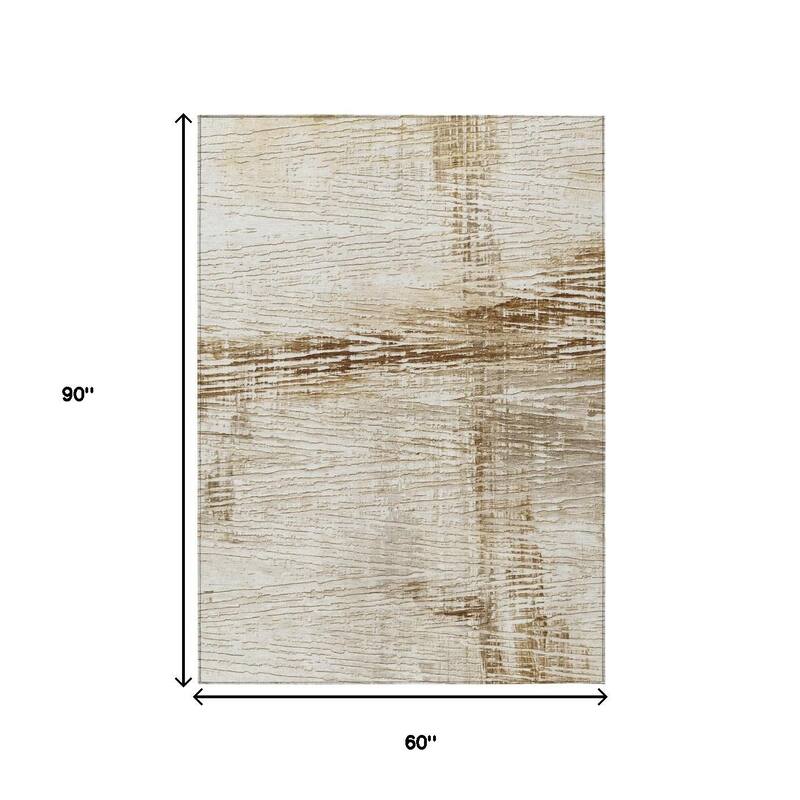 HomeRoots Striped Transitional Rectangle Outdoor Rug