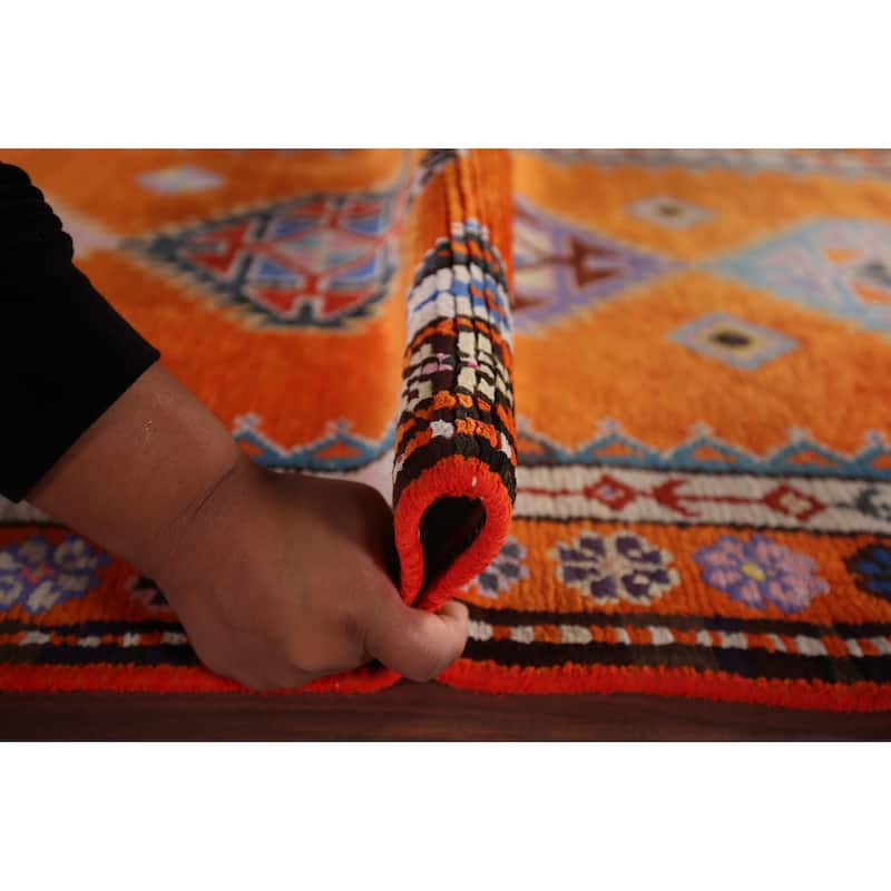 Orange Anatolian Turkish Vintage Runner Rug Handmade Silk Carpet - 2'10"x 13'0"