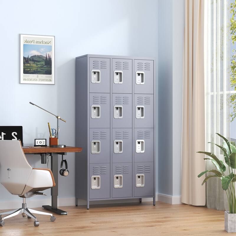 12 Door 72"H Metal Lockers With Lock