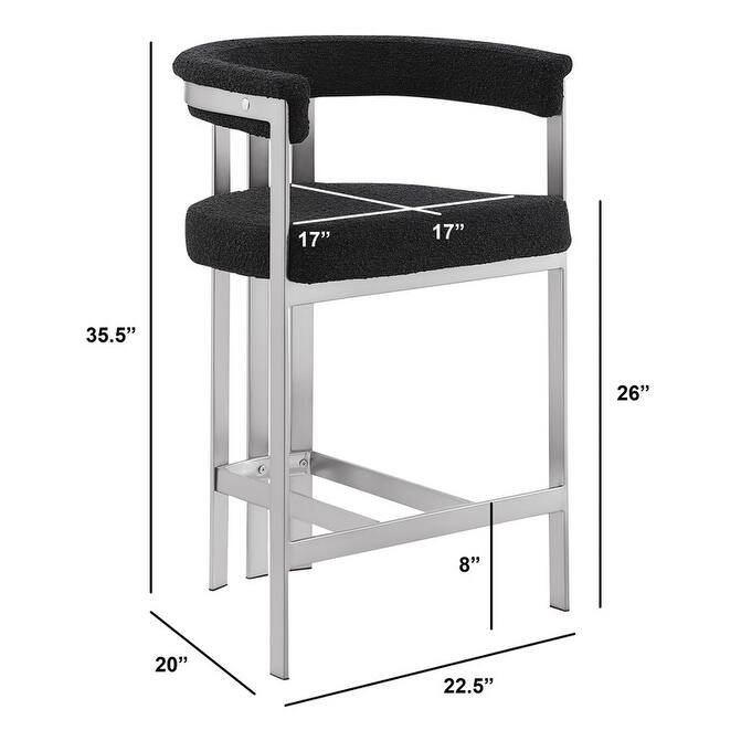 Best Quality Furniture Matte Brushed Chrome Counter Height Chairs (Set of 2) - N/A