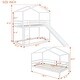 preview thumbnail 12 of 31, Twin Over Twin Bunk Bed with Roof, Slide and Ladder