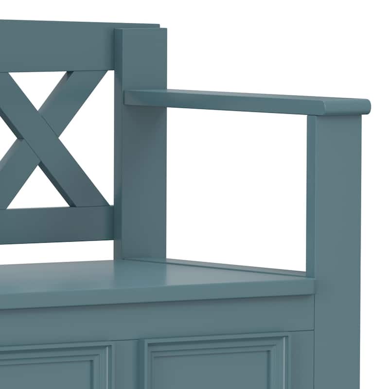 WYNDENHALL Halifax 48 inch Wide Solid Wood Transitional Entryway Bench - 48 Inches wide