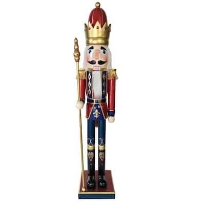 5' Commercial Size Jeweled King with Scepter Christmas Nutcracker
