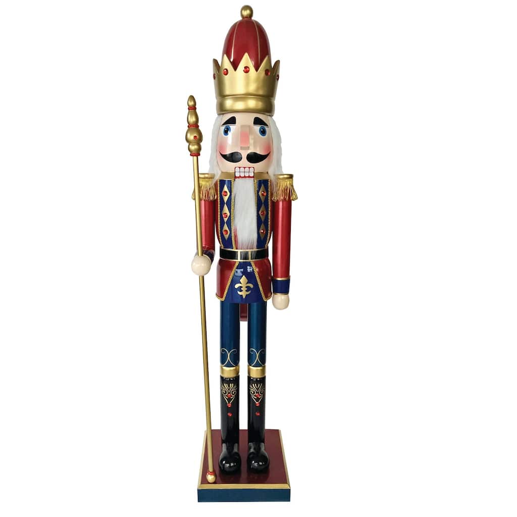 5' Commercial Size Jeweled King with Scepter Christmas Nutcracker