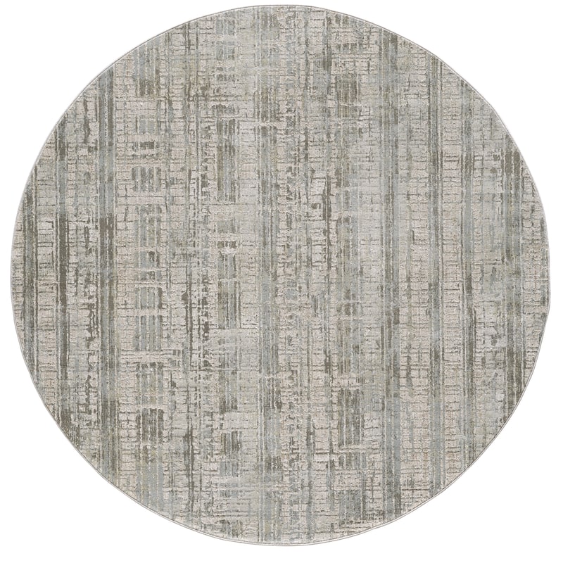 Domani Saige Modern Distressed Glam Area Rug - 7'10" Round