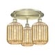 preview thumbnail 3 of 18, Innovations Lighting Endless Possibilities Ballston - Preston - 3 Light 19" Jar Shade Flush Mount Mercury/Antique Brass