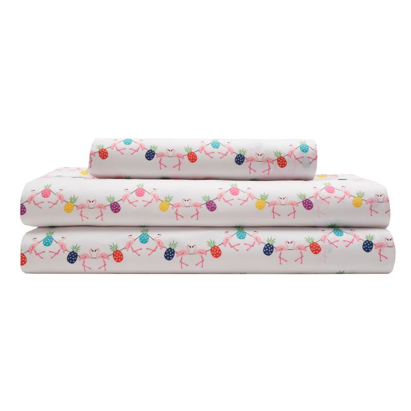 Whimsical Print Sheet Set|King - Flamingo Pineapple - Twin - Flamingo Pineapple