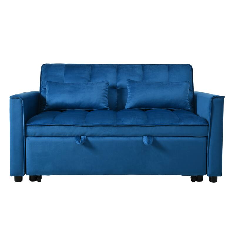 3-in-1 Pull Out Couch Bed with Reclining Backrest and Pillows