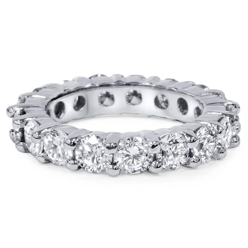 4Ct Diamond Platinum Eternity Ring Womens Wedding Stackable Band
