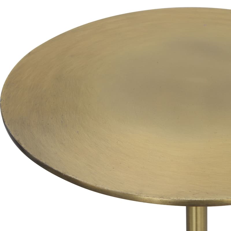 Uttermost 25181 Gimlet 9" Diameter Metal and Marble Accent Table