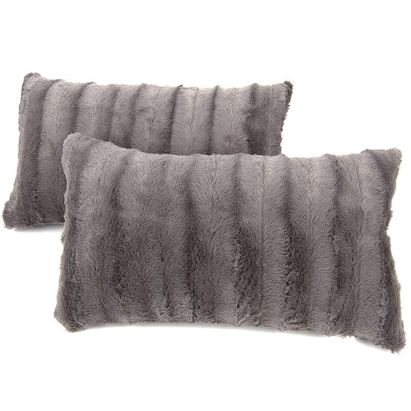 Cheer Collection Decorative Throw Pillows (Set of 2) - Grey