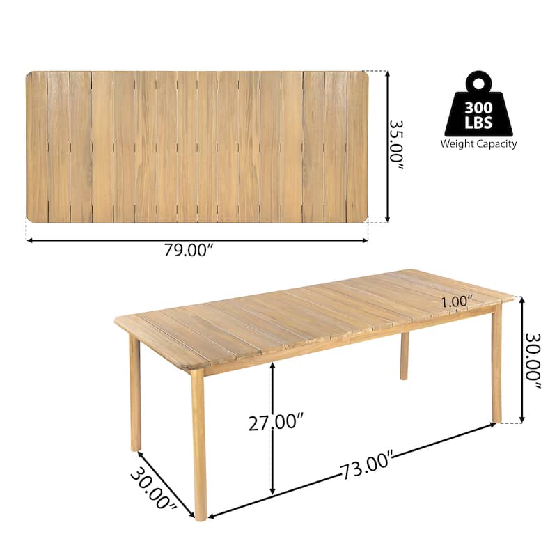 Christopher Knight Home - Aurelia Modern Acacia Wood Outdoor 9-Piece Dining Set with Woven Rope Back Chairs and Cushions