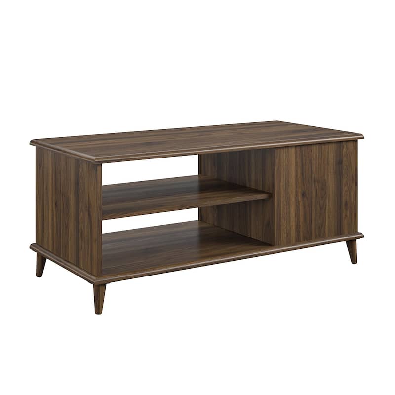 Rossetta Mid-Century Modern Design Retro Minimalism Rectangle Coffee Table with Adjustable Shelves