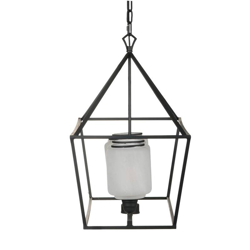 41.7x14.2x23.8" Iron Chandelier, Sleek Industrial Style Hanging Light Fixture, Bulb Not Included
