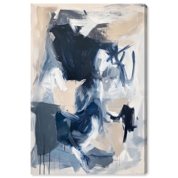 Abstract Daad Windswept Blue II Canvas Blue Abstract Art by Art Remedy - Bed Bath ...