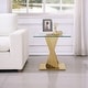 preview thumbnail 4 of 20, Tempered Glass Top End Table with Gold Mirror Finish Stainless Steel Base