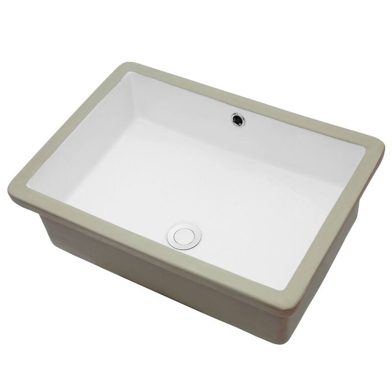 Lordear 22"x16" Rectrangle Undermount Sink Pure White Porcelain Ceramic Lavatory Vanity Bathroom Sink Basin