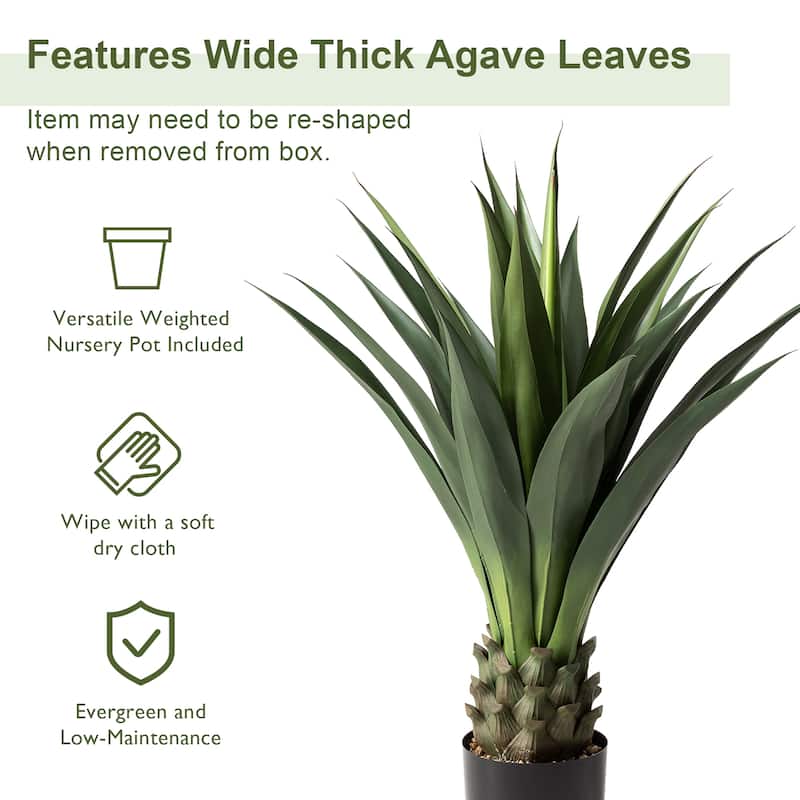 Glitzhome 39"H Potted Artificial Spiked Agave Tree With Real Touch - 25.5"D x 39.25"H