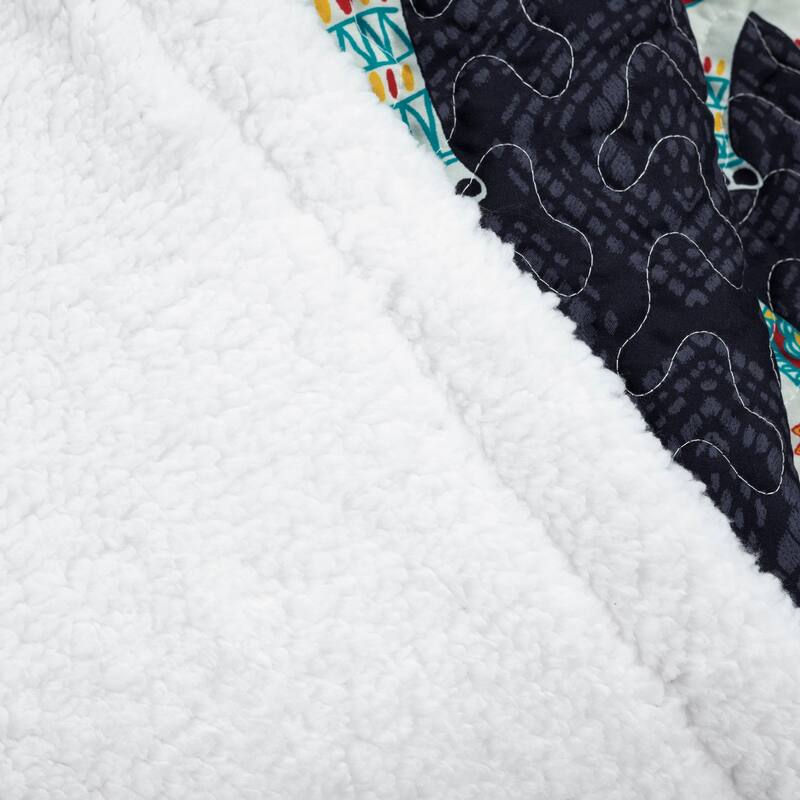 Lush Decor Hati Elephants Sherpa Throw