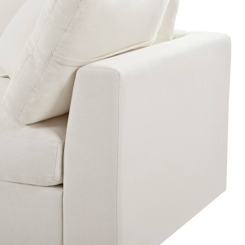 U-Shaped Modular Sectional Sofa with 2 Movable Ottomans, Oversized Chenille Upholstered Sofa, 6 Seater Sofa with Pillows