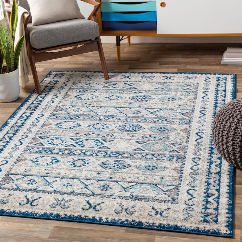 Artistic Weavers Theresia Vibrant Bohemian Nomad Area Rug - 5' 3" x 7' 3" - Blue