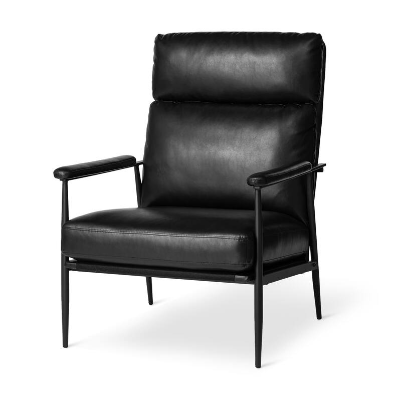 Glitzhome Set of 2 33.75"W Leatherette Armchairs With High Back and Padded Arms - 33.75" W x 39.5" H x 28" D